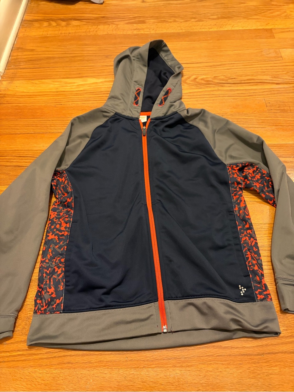 Gymboree Navy, Gray & Orange Hooded Zip Performance Jacket